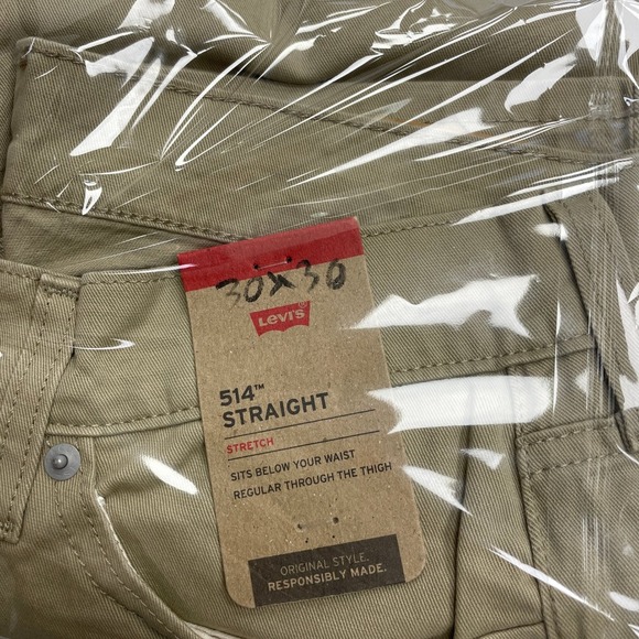 NEW Levi's 514 Men's 30x30 Straight Twill Pants Khaki Stretch - Picture 7 of 8